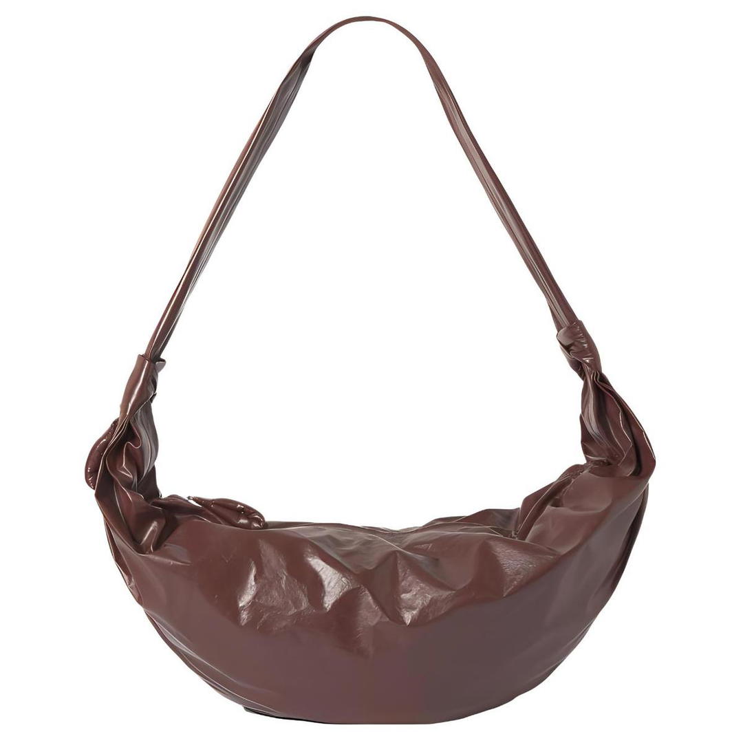 Lemaire Lemaire Cow Leather Croissant Bag Fanny Pack Shoulder Bag Crossbody Bag Large Size Unisex Walnut Color