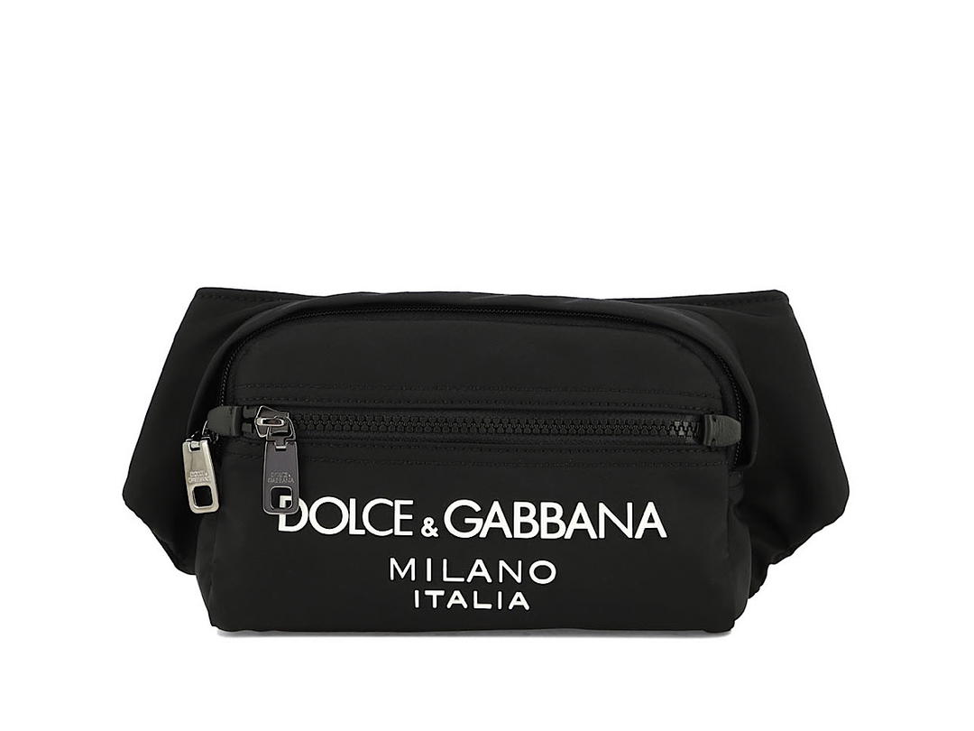 Dolce & Gabbana Dolce Gabbana Nylon Belt Bag With Logoblack 50 Polyamide 20 Acrylic 15 Viscose 15 Calfskin
