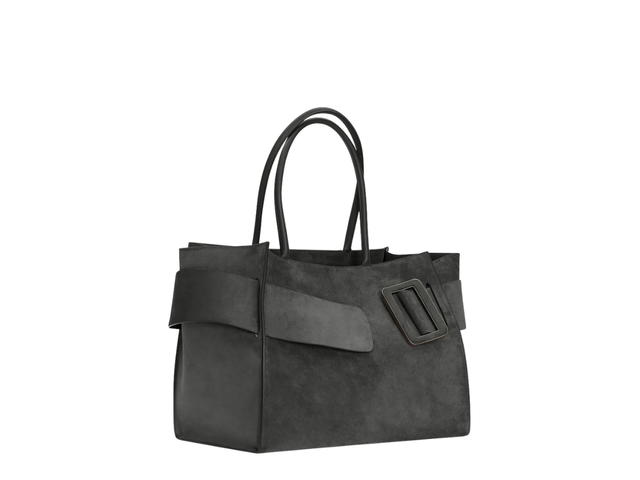 Boyy Boyy Bobby Soft In Leather With Suede Piombo - view 2