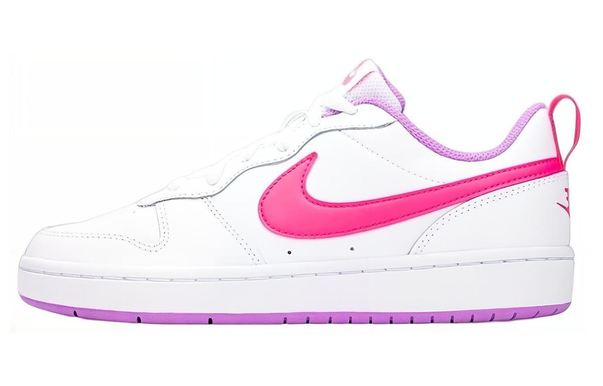 Nike Nike Low 2 Slip Resistant Cushioning Wear Resistant Low Top Kids' Skateboarding Shoes White Pink Purple Teenagers