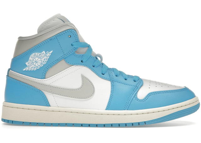 Jordan Jordan 1 Mid Dark Powder Blue White Sail Neutral Grey (Women's) - view 1