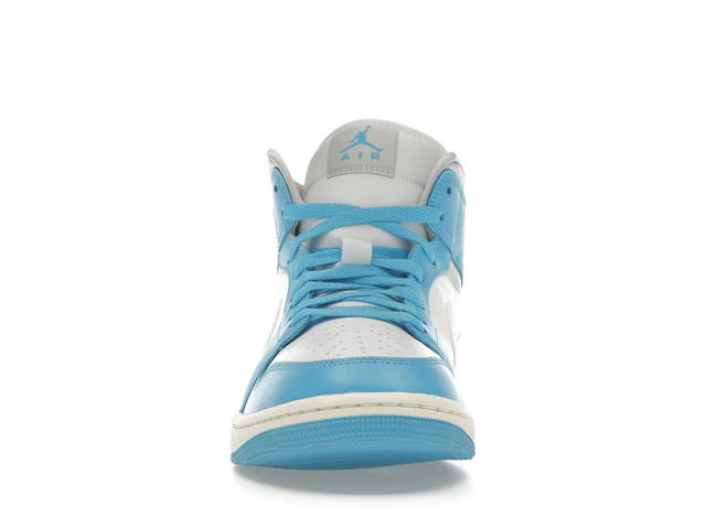 Jordan Jordan 1 Mid Dark Powder Blue White Sail Neutral Grey (Women's) - view 2