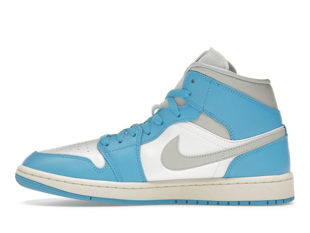 Jordan Jordan 1 Mid Dark Powder Blue White Sail Neutral Grey (Women's) - view 3