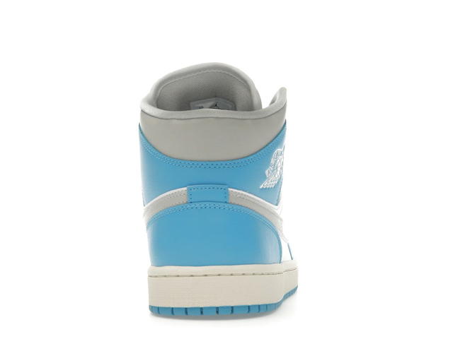Jordan Jordan 1 Mid Dark Powder Blue White Sail Neutral Grey (Women's) - view 4