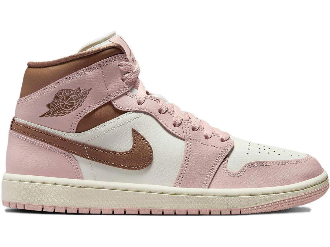 Jordan Jordan 1 Mid Pink Oxford Brown (Women's)
