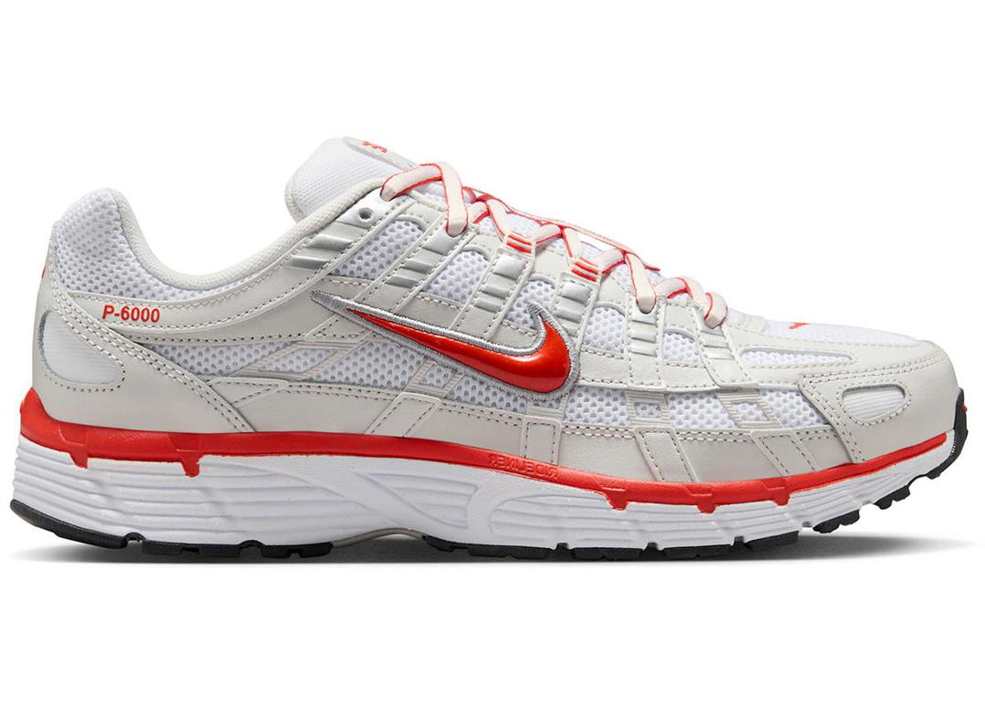Nike Nike P-6000 White Platinum Tint Black Picante Red (Women's)