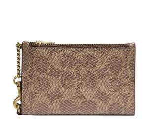 Buy Coach Card Case Canvas With Calfskin Coin Purses Wallets Mini Women's Tan at Sasom – Authentic and Ready to Ship