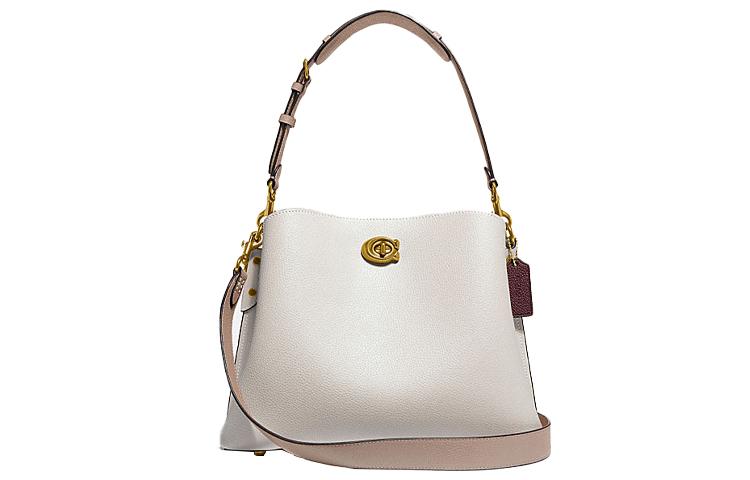 Coach Coach Willow Cow Leather Bucket Bag Portable Crossbody Bag Shoulder Bag Women's White