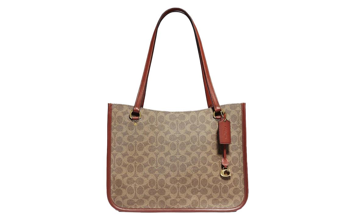 Coach Coach Tyler Leather Handbags Shoulder Bags Women's Orange Red & Brown