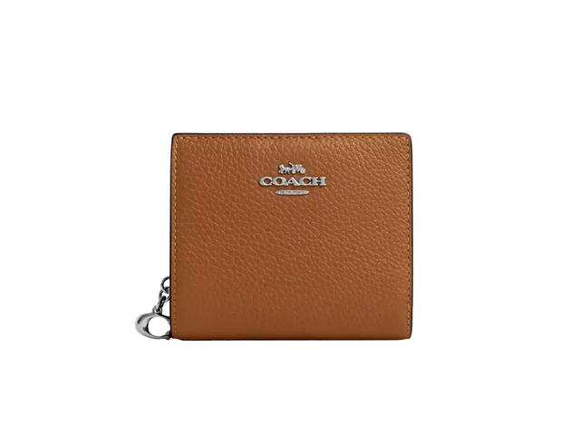 Coach Coach Snap Wallet In Leather With Silver Hardware Light Saddle - view 1