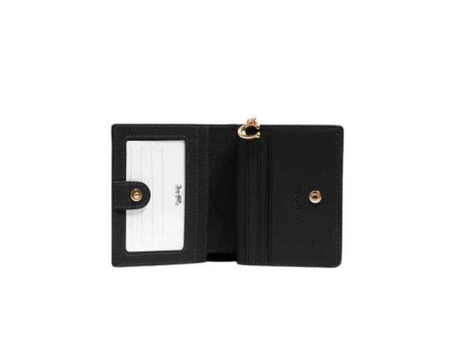 Coach Coach Snap Wallet In Black Leather With Gold Hardware - view 2