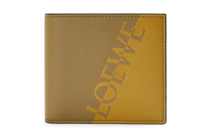 Loewe Loewe Calfskin Card Holder Wallet Men's Ochre/Olive