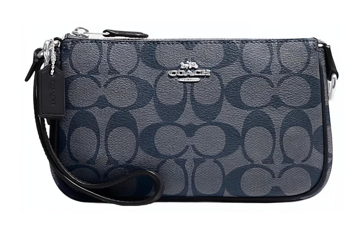 Coach Coach Nolita PVC Mahjong Shoulder Bag Clutch Small Size Women's Denim Blue & Midnight Blue & Marine Blue