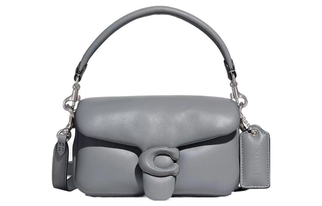 Coach Coach Pillow Nappa Leather Pillow Bag Handbag Shoulder Bag Small Size Women's Gray
