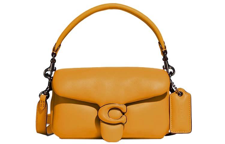 Coach Coach Tabby Leather Pillow Bag Cloud Bag Shoulder Bag Crossbody Bag Small Size Women's Macaron Orange