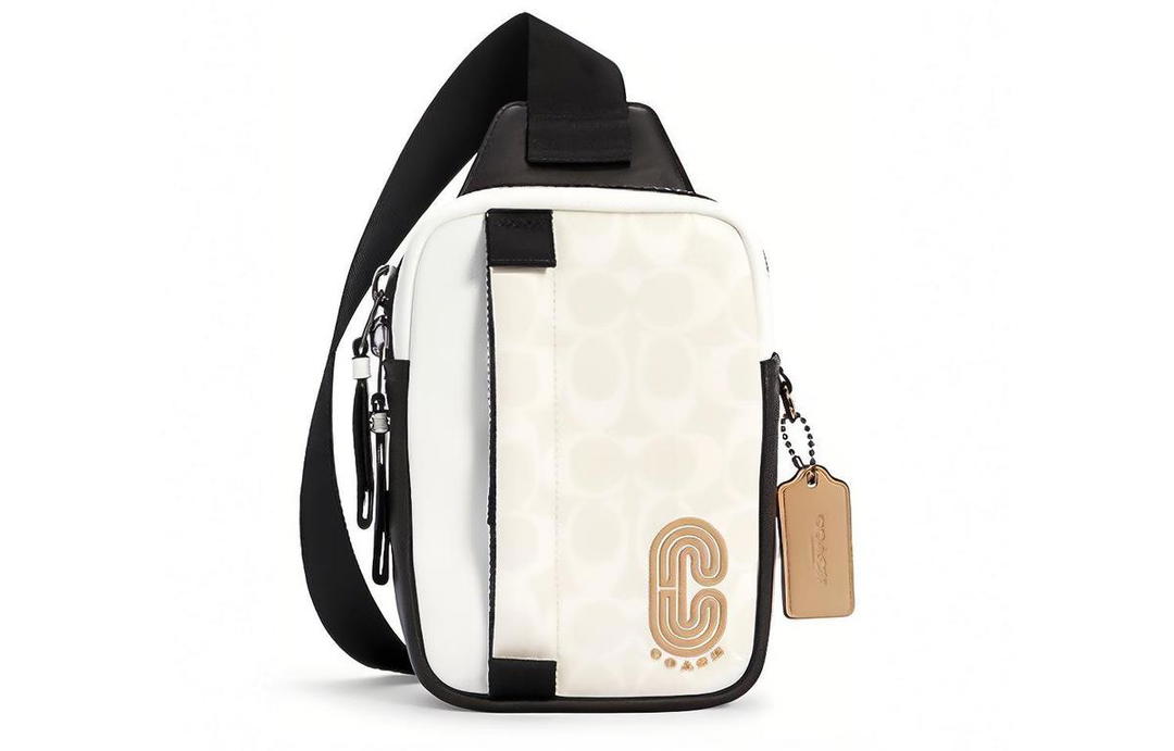 Coach Coach Edge Cow Leather Camera Bag Shoulder Bag Crossbody Bag Sling Bags Regular Men's White Monogram & Black