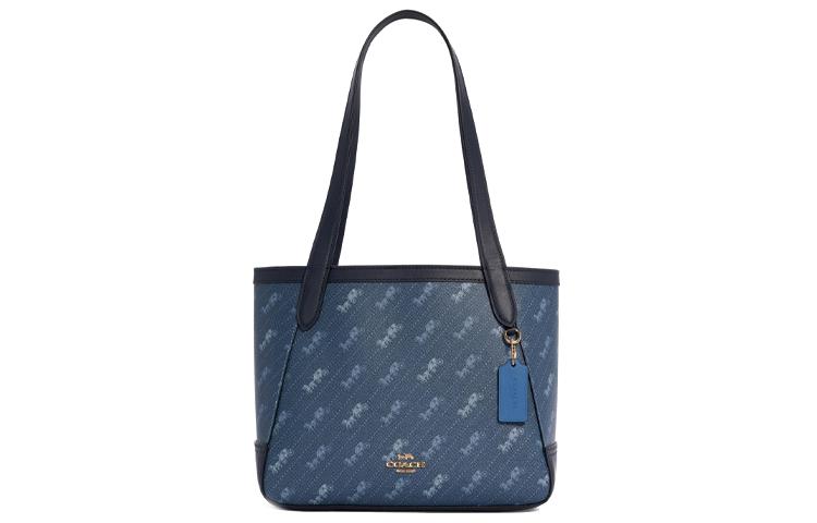 Coach Coach Horse And Garriage Coated Canvas With Leather Tote Bag Shopping Bag Handbag Shoulder Bag Women's Blue