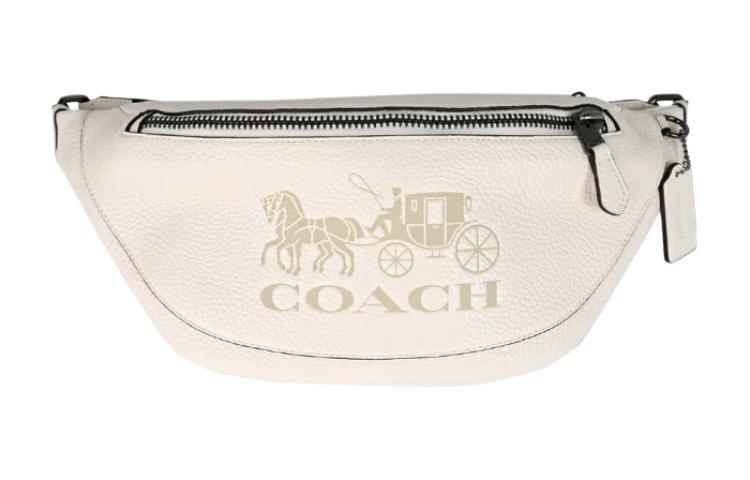 Coach Coach Cow Leather Crossbody Bags Fanny Pack Large Size Men's Ecru