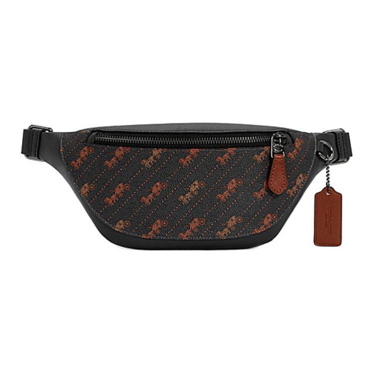 Coach Coach Warren Coated Canvas With Calfskin Shoulder Bag, Crossbody Bag, Fanny Pack Mini Men's Black