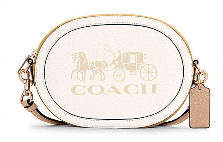 Coach Coach Camera Leather Camera Bag, Shoulder Bag, Crossbody Bag Small Size Women's Ecru