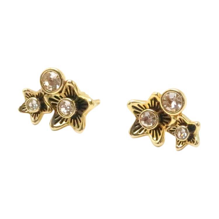Coach Coach Metal Rhinestone Earrings Women's Gold