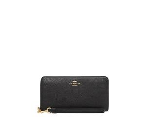 Buy Coach Long Zip Around Wallet In Black Refined Pebble Leather With Gold Hardware at Sasom – Authentic and Ready to Ship