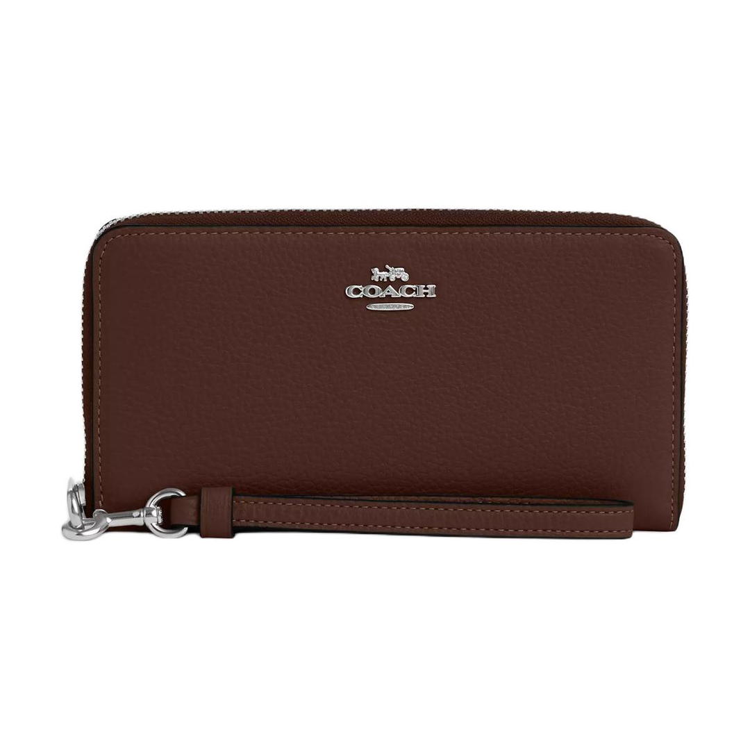 Coach Coach Zip Around Leather Wallet Small Size Women's Maple