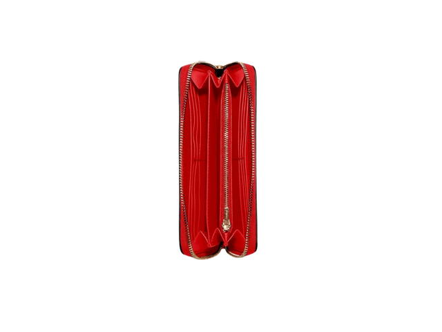 Coach Coach Long Zip Around Wallet In Red Refined Pebble Leather With Gold Hardware - view 2