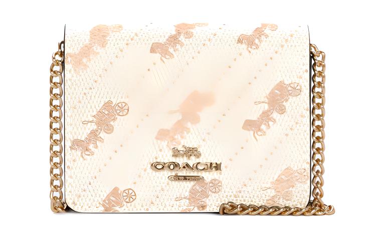 Coach Coach Horse And Garriage Canvas With Leather Shoulder Bag Crossbody Bag Wallets Mini Women's Ecru Cream