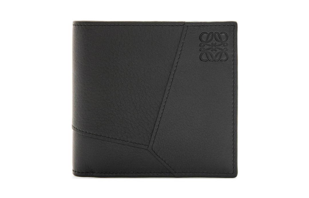Loewe Loewe Puzzle Calfskin Wallet Men's Black