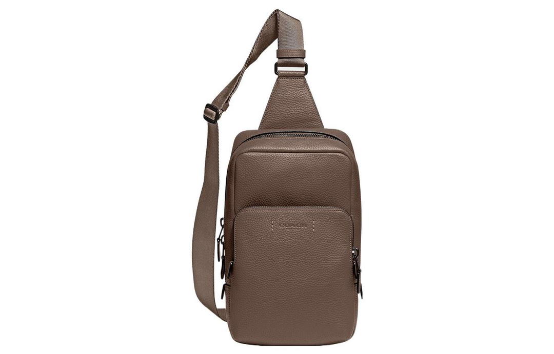 Coach Coach Gotham Leather And Calfskin Sling Bag Fanny Pack Shoulder Bag Crossbody Bag Small Size Men's Brown