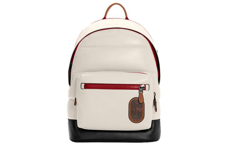 Coach Coach West Leather Backpack Large Size Men's White