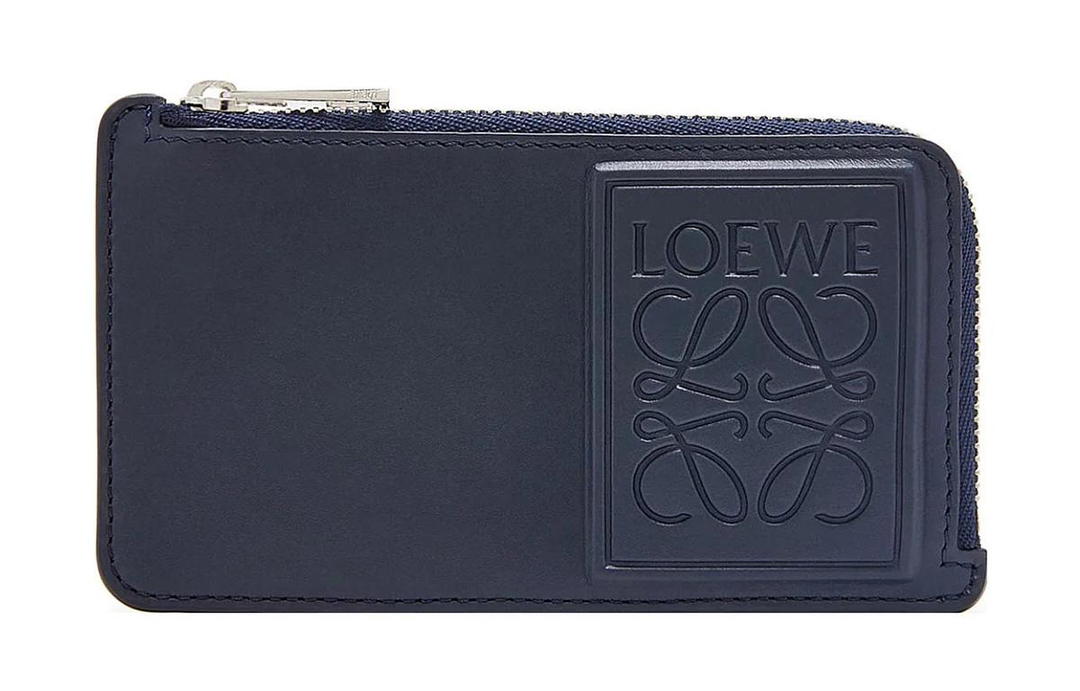 Loewe Loewe Satin Cow Leather Wallets Card Holders Men's Dark Marine Blue