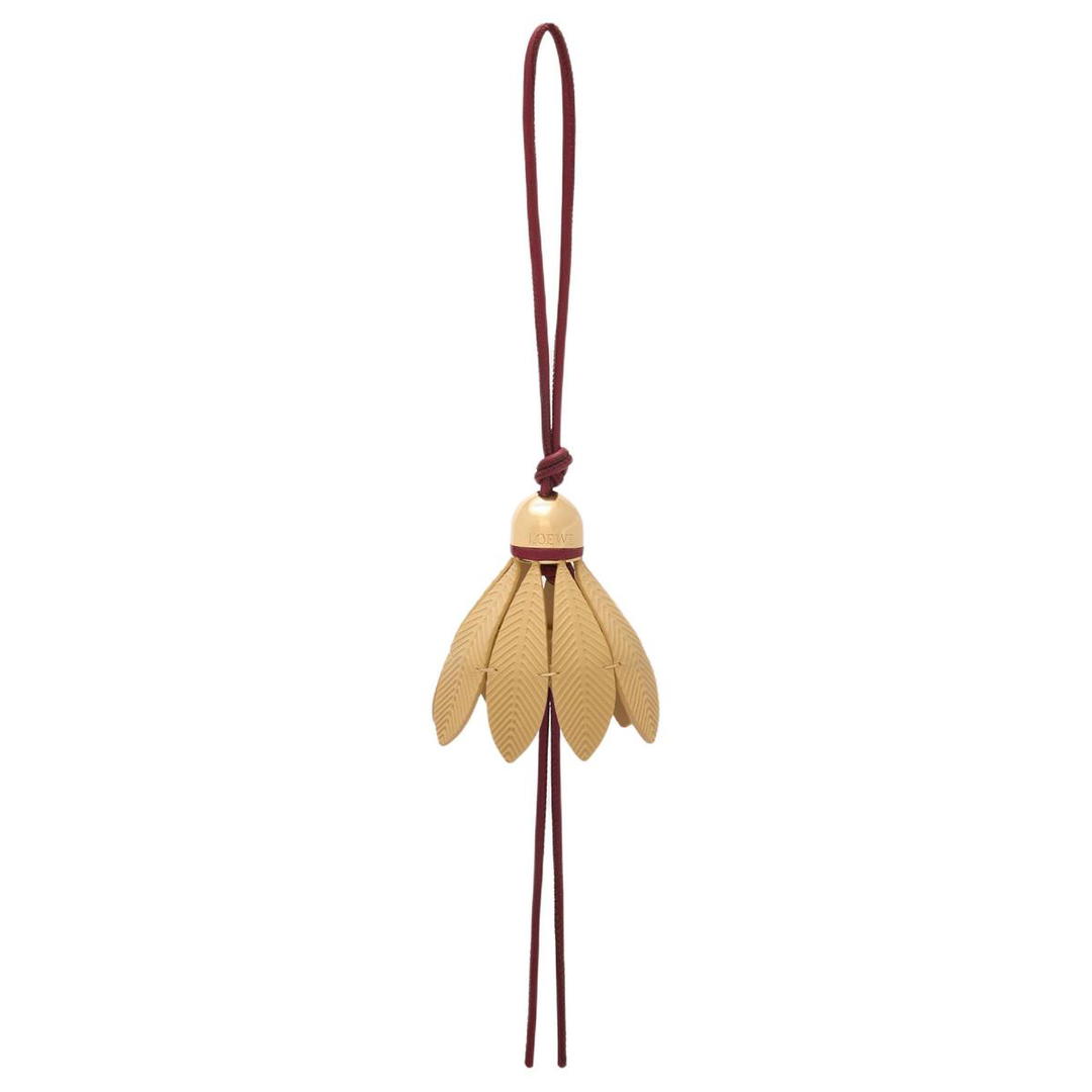 Loewe Loewe Calfskin Pendant Bag Accessory Unisex Dark Red & Yellow