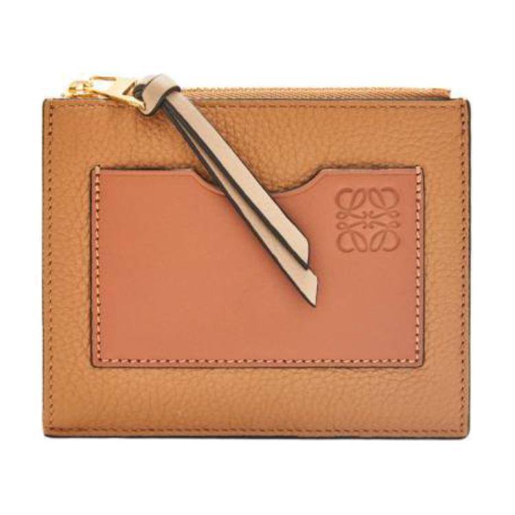 Loewe Loewe Calfskin Card Holder Card Holder Large Size Women's Toffee & Tan