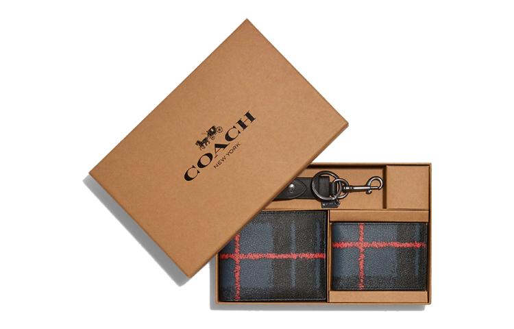 Coach Coach 3 IN 1 Wallet Cow Leather Wallet Men's Black
