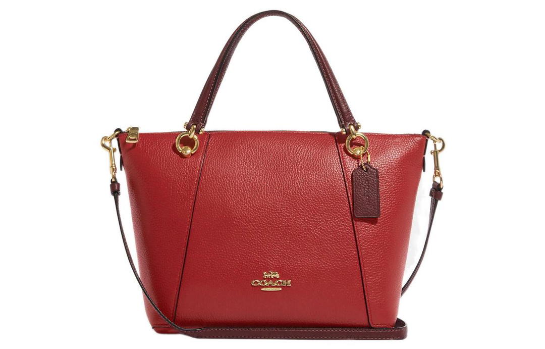 Coach Coach Kacey Genuine Leather Dumpling Bag, Shoulder Bag, Crossbody Bag, Handbag Small Size Women's Red