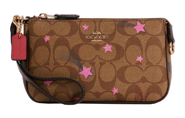 Coach Coach Nolita Canvas Leather Mahjong Bag Shoulder Bag Wrist Bag Clutch Small Size Women's Khaki