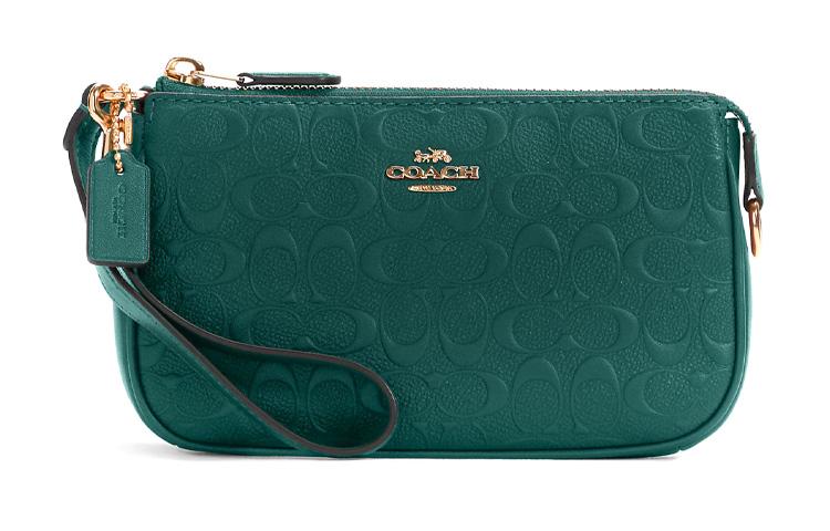 Coach Coach Nolita Leather Mahjong-Themed Wallet Clutch Women's Green
