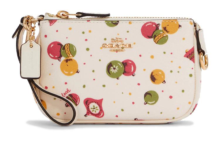 Coach Coach Nolita Canvas Leather Mahjong Bag Shoulder Bag Wrist Bag Clutch Small Size Women's White