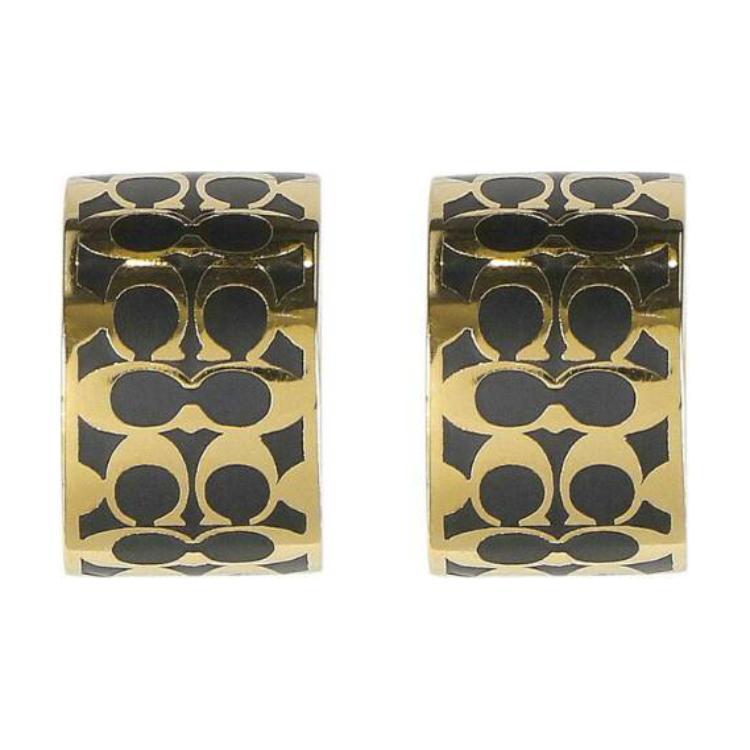 Coach Coach Enamel Brass-Plated Enamel Glass Titanium Earrings Women's Gold
