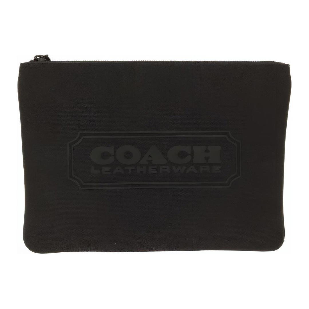 Coach Coach Tech Wallet Leather Clutch Coin Purse Large Size Men's Black