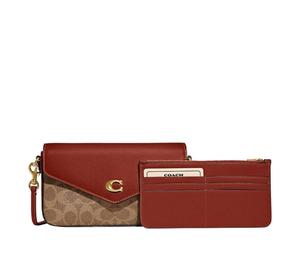 Buy Coach Wyn Canvas With Leather Envelope Bag Shoulder Bag Crossbody Bag Small Size Women's Brown & Rose Red at Sasom – Authentic and Ready to Ship