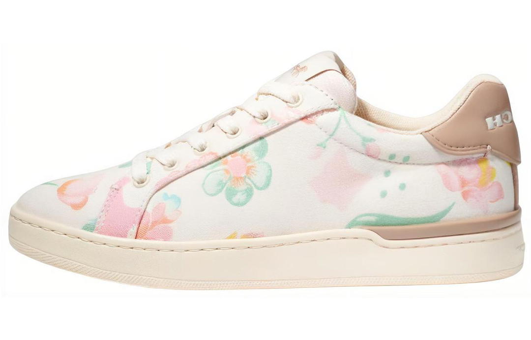 Coach Coach Low-Top Stylish Skateboarding Shoes Women's White Umber