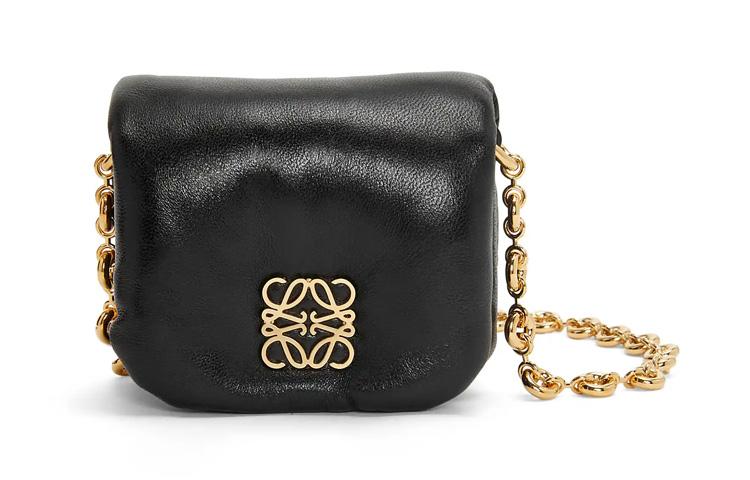 Loewe Loewe Goya Shiny Nappa Sheepskin Shoulder Bag, Crossbody Bag Mini Women's Black