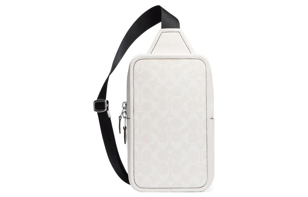 Coach Coach Sullivan Pebbled Leather With Canvas Accents Fanny Pack Shoulder Bag Crossbody Bag Small Size Men's White