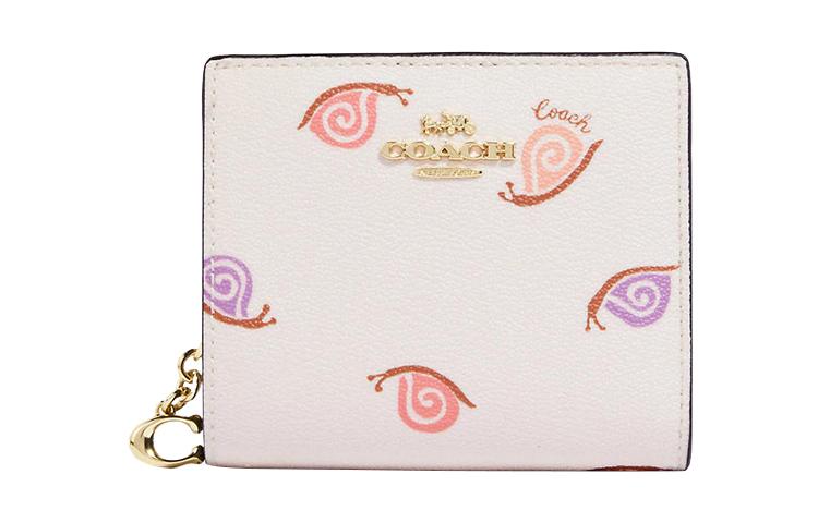 Coach Coach Snap Wallet Artificial Leather Card Holder Wallet Regular Women's Chalk White