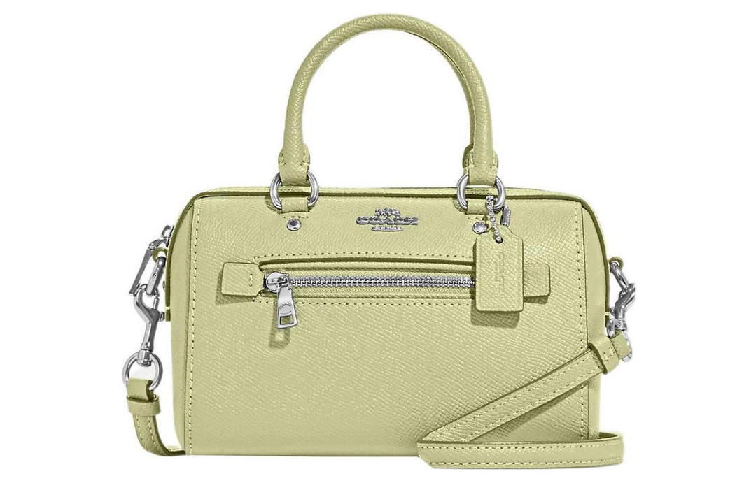 Coach Coach Rowan Cross Stitch Leather Handbag Shoulder Bag Crossbody Bag Mini Women's Lime Green