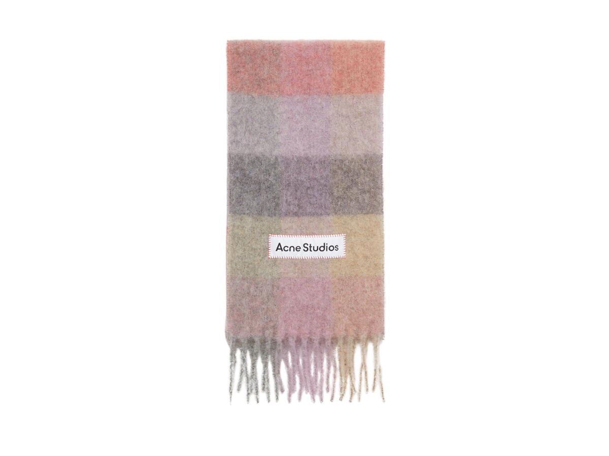 Acne Studios Acne Studios Mohair Checked Scarf Fuchsia