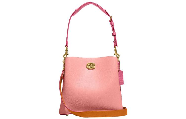 Coach Coach Willow Cow Leather Bucket Bag, Shoulder Bag, Crossbody Bag, Handbag Medium Size Women's Pink